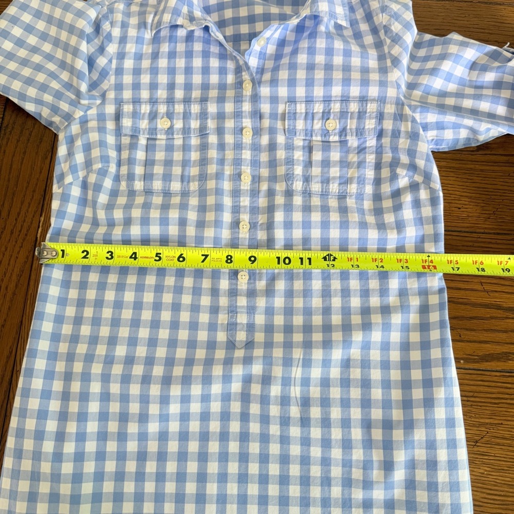 Vineyard Vines Women Size 0 Shift Dress Blue White Gingham Cotton Popover Preppy - Picture 11 of 14